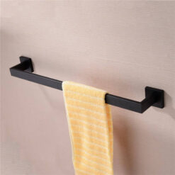 Bathroom Hardware Set | Black Robe Hook Towel Rail Rack Bar Shelf Paper Holder Toothbrush Holder Bathroom Accessories