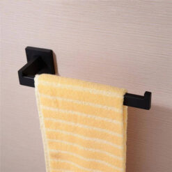Bathroom Hardware Set | Black Robe Hook Towel Rail Rack Bar Shelf Paper Holder Toothbrush Holder Bathroom Accessories