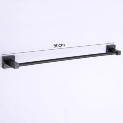 Aluminum Bathroom Accessories Black Towel Rack Towel Ring Hair Dryer Holder Wall Mounted Toilet Paper Holder Soap Basket