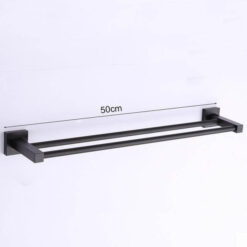 Aluminum Bathroom Accessories Black Towel Rack Towel Ring Hair Dryer Holder Wall Mounted Toilet Paper Holder Soap Basket