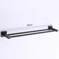 Aluminum Bathroom Accessories Black Towel Rack Towel Ring Hair Dryer Holder Wall Mounted Toilet Paper Holder Soap Basket