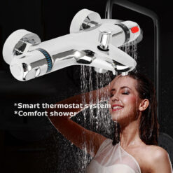 Bathroom Thermostatic Mixer Tap Hot And Cold Bathroom Mixer Mixing Valve Bathtub Faucet Thermostatic Shower Faucets Set