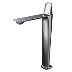 Basin Faucets Black Brass Faucet Hot and Cold Bathroom Sink Faucet Deck Mounted Toilet Nickel/Grey Color Mixer Water Tap