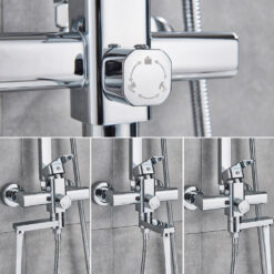 Chrome Shower Faucet Set Bathroom Rainfall Shower Mixers Swivel Spout Bath Shower Crane Hot Cold  Mixer Tap