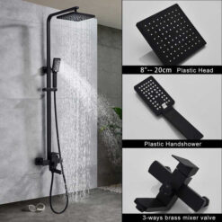 Chrome Shower Faucet Set Bathroom Rainfall Shower Mixers Swivel Spout Bath Shower Crane Hot Cold  Mixer Tap