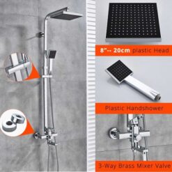 Chrome Shower Faucet Set Bathroom Rainfall Shower Mixers Swivel Spout Bath Shower Crane Hot Cold  Mixer Tap