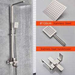 Chrome Shower Faucet Set Bathroom Rainfall Shower Mixers Swivel Spout Bath Shower Crane Hot Cold  Mixer Tap