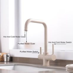 360 Degree Rotation Brass Drinking Filtered Water Kitchen Faucet Brass Single Hole Kitchen Faucet Dual Handle Kitchen Sink Tap