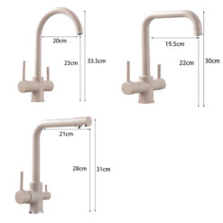 360 Degree Rotation Brass Drinking Filtered Water Kitchen Faucet Brass Single Hole Kitchen Faucet Dual Handle Kitchen Sink Tap