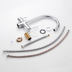 360 Degree Rotation Brass Drinking Filtered Water Kitchen Faucet Brass Single Hole Kitchen Faucet Dual Handle Kitchen Sink Tap