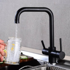 360 Degree Rotation Brass Drinking Filtered Water Kitchen Faucet Brass Single Hole Kitchen Faucet Dual Handle Kitchen Sink Tap