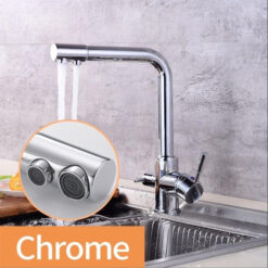360 Degree Rotation Brass Drinking Filtered Water Kitchen Faucet Brass Single Hole Kitchen Faucet Dual Handle Kitchen Sink Tap