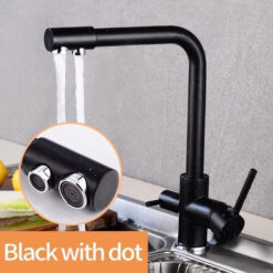 360 Degree Rotation Brass Drinking Filtered Water Kitchen Faucet Brass Single Hole Kitchen Faucet Dual Handle Kitchen Sink Tap