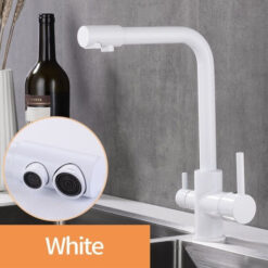 360 Degree Rotation Brass Drinking Filtered Water Kitchen Faucet Brass Single Hole Kitchen Faucet Dual Handle Kitchen Sink Tap