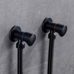 Bathroom Angle Filling Valve | Faucets Black Stainless Steel Kitchen Cold Hot Mixer Tap Accessories Standard G1/2 Threaded