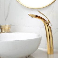 Bathroom Basin Faucets Brass Sink Mixer Tap Hot & Cold Single Handle Deck Mounted Lavatory Crane Tap Rose Gold/Gold/Chrome