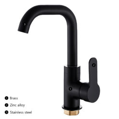 Bathroom Faucet Basin Mixer Black Sink Mixer Taps Kitchen Single Lever Faucet Sink Tap Water Kitchen Faucet Bathroom Accessories