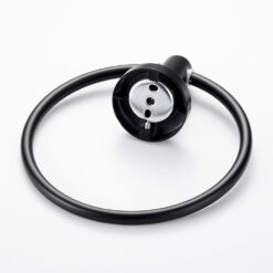 Black Towel Holder Ring | Round Wall Mounted Bathing Towel Rack Stainless Steel Kitchen Bathroom Accessories