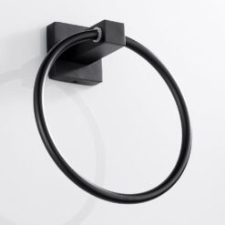 Black Towel Holder Ring | Round Wall Mounted Bathing Towel Rack Stainless Steel Kitchen Bathroom Accessories