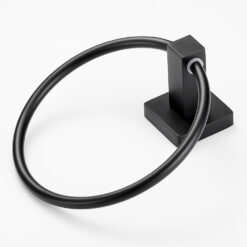 Black Towel Holder Ring | Round Wall Mounted Bathing Towel Rack Stainless Steel Kitchen Bathroom Accessories