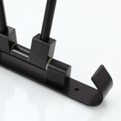 2/3/4/5 Poles Black Stainless Steel Wall Mounted Towel Bar Rack Holder Hook Swivel Bathroom Hanger