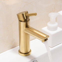 Basin Faucets Brushed Gold Bathroom Faucet Mixer Stainless Steel Waterfall Faucet Bathroom Faucet Basin Mixer