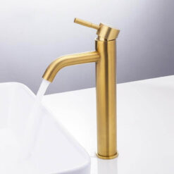 Basin Faucets Brushed Gold Bathroom Faucet Mixer Stainless Steel Waterfall Faucet Bathroom Faucet Basin Mixer