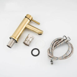 Basin Faucets Brushed Gold Bathroom Faucet Mixer Stainless Steel Waterfall Faucet Bathroom Faucet Basin Mixer