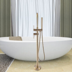 Brushed Gold Floor Stand Bathtub Faucet Black | Bathroom Freestanding Bathtub Faucet