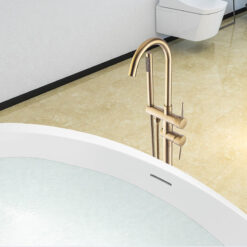 Brushed Gold Floor Stand Bathtub Faucet Black | Bathroom Freestanding Bathtub Faucet