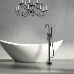 Brushed Gold Floor Stand Bathtub Faucet Black | Bathroom Freestanding Bathtub Faucet