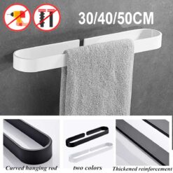 30/50/20CM Black/White Towel Rack Single Rod Bathroom Pendant Towel Bar Towel Hanger Bathroom Storage Accessories