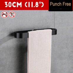 30/50/20CM Black/White Towel Rack Single Rod Bathroom Pendant Towel Bar Towel Hanger Bathroom Storage Accessories
