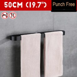 30/50/20CM Black/White Towel Rack Single Rod Bathroom Pendant Towel Bar Towel Hanger Bathroom Storage Accessories