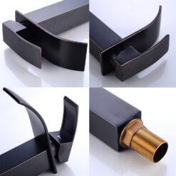 Bathroom Basin Faucet Deck Mount Waterfall Bathroom Faucet Vanity Vessel Sinks Mixer Tap Single Handle Cold And Hot Water Tap