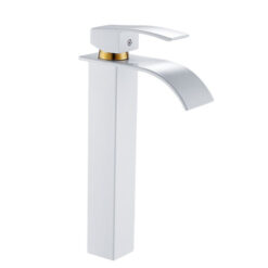 Bathroom Basin Faucet Deck Mount Waterfall Bathroom Faucet Vanity Vessel Sinks Mixer Tap Single Handle Cold And Hot Water Tap