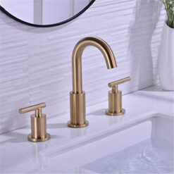 Bathroom Sink Faucet Solid Brass Double Handle Sink Mounted Hot & Cold Mix Basin Faucet European Style Basin Accessories