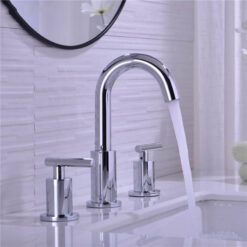 Bathroom Sink Faucet Solid Brass Double Handle Sink Mounted Hot & Cold Mix Basin Faucet European Style Basin Accessories