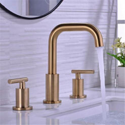 Bathroom Sink Faucet Solid Brass Double Handle Sink Mounted Hot & Cold Mix Basin Faucet European Style Basin Accessories