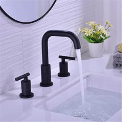 Bathroom Sink Faucet Solid Brass Double Handle Sink Mounted Hot & Cold Mix Basin Faucet European Style Basin Accessories