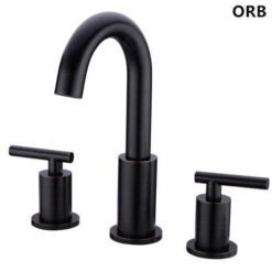 Bathroom Sink Faucet Solid Brass Double Handle Sink Mounted Hot & Cold Mix Basin Faucet European Style Basin Accessories