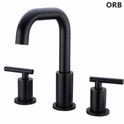 Bathroom Sink Faucet Solid Brass Double Handle Sink Mounted Hot & Cold Mix Basin Faucet European Style Basin Accessories