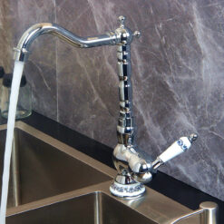 Antique Basin Brass Faucets Bathroom Sink Mixer Deck Faucet Rotate Single Handle Hot And Cold Water Mixer Taps Crane Tap