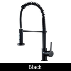 Deck Mounted Flexible Kitchen Faucets Pull Out Mixer Tap Black Hot Cold Kitchen Faucet Spring Style with Spray Mixers Taps