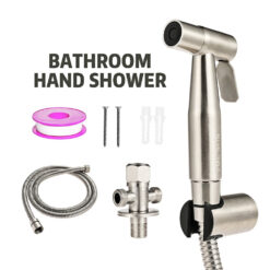 Handheld Toilet Bidet Faucet Sprayer Stainless Steel Bathroom Hand Bidet Spraye Set Toilet Self Cleaning Shower Head No Punch