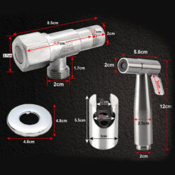 Handheld Toilet Bidet Faucet Sprayer Stainless Steel Bathroom Hand Bidet Spraye Set Toilet Self Cleaning Shower Head No Punch