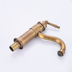 Antique Copper Bathroom Basin Faucet Europe Classic Style Cold And Hot Water Mixer Tap Sink Faucet Deck Mounted Single Handle