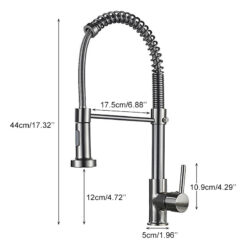 Deck Mounted Flexible Kitchen Faucets Pull Out Mixer Tap Black Hot Cold Kitchen Faucet Spring Style with Spray Mixers Taps