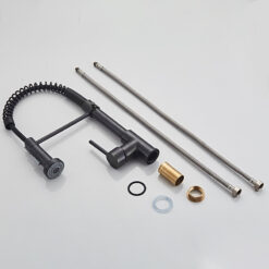 Deck Mounted Flexible Kitchen Faucets Pull Out Mixer Tap Black Hot Cold Kitchen Faucet Spring Style with Spray Mixers Taps