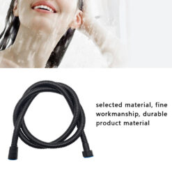 1.4M Black Stainless Shower Head Hose Bathroom Shower Hose Handheld Shower Water Pipe Fittings Replacement Soft Water Pipe G1/2